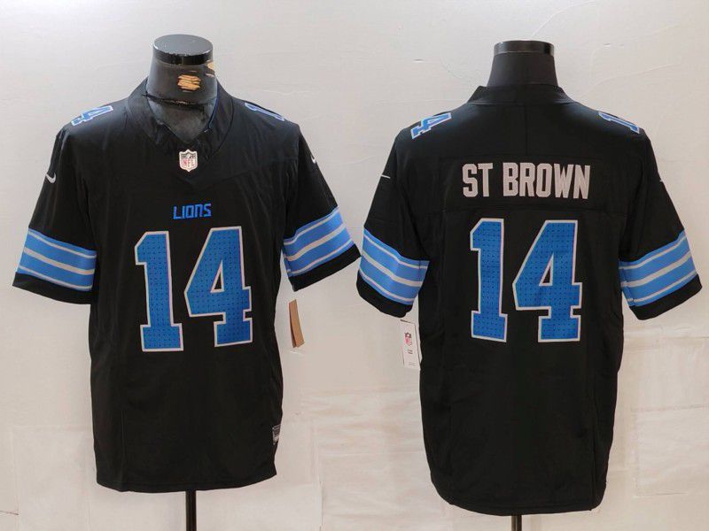 Men Detroit Lions #14 Amon-Ra St. Brown Black 2024 Nike Vapor F.U.S.E. Limited NFL Jersey->new york giants->NFL Jersey
